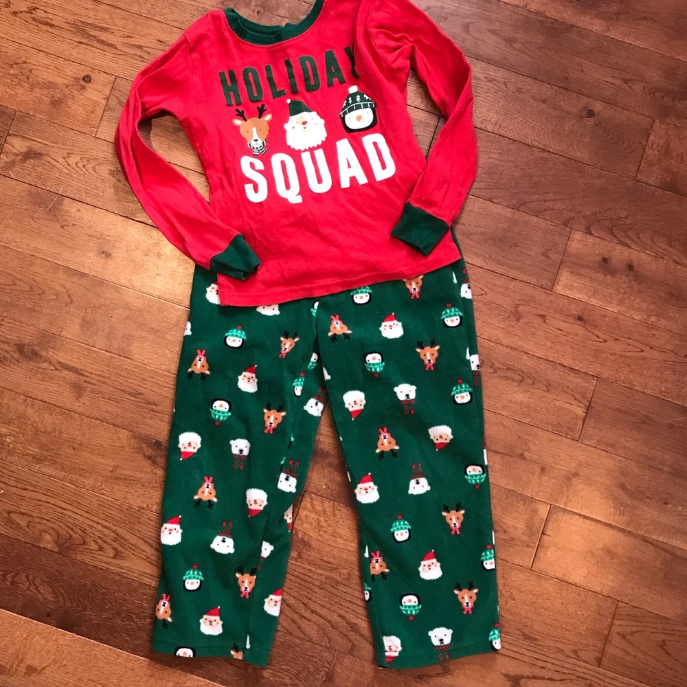 Holiday Squad Christmas PJ set from Carter’s, size 5